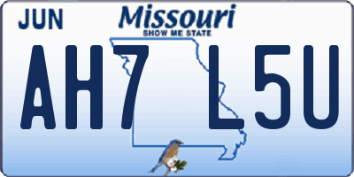 MO license plate AH7L5U