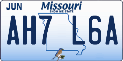 MO license plate AH7L6A