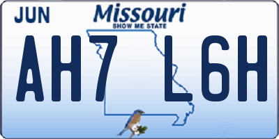 MO license plate AH7L6H