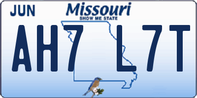 MO license plate AH7L7T