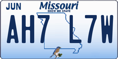 MO license plate AH7L7W