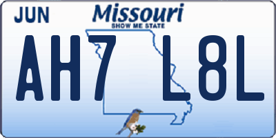 MO license plate AH7L8L