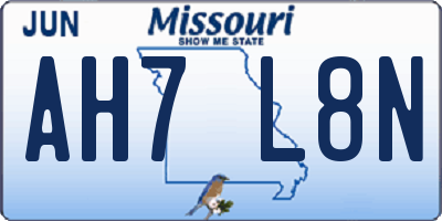 MO license plate AH7L8N