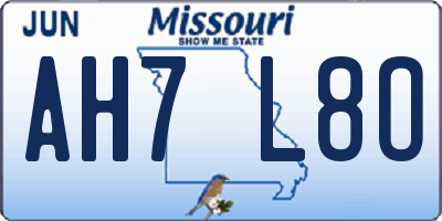 MO license plate AH7L8O