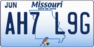 MO license plate AH7L9G