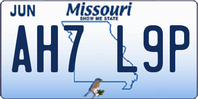 MO license plate AH7L9P