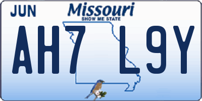 MO license plate AH7L9Y