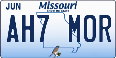 MO license plate AH7M0R