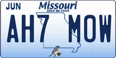 MO license plate AH7M0W
