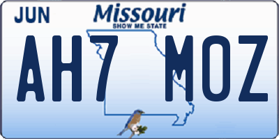 MO license plate AH7M0Z