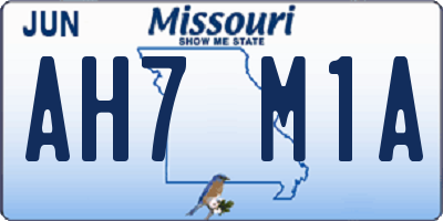MO license plate AH7M1A