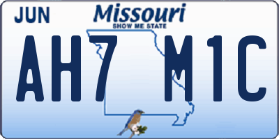 MO license plate AH7M1C