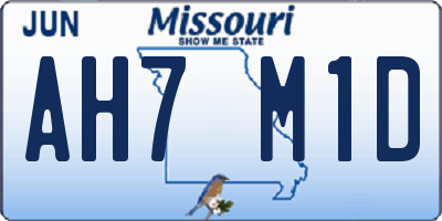 MO license plate AH7M1D