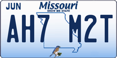 MO license plate AH7M2T