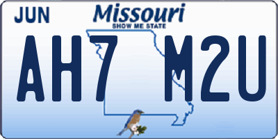 MO license plate AH7M2U