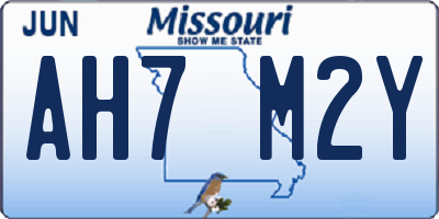 MO license plate AH7M2Y