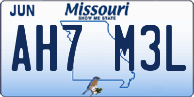 MO license plate AH7M3L