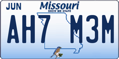 MO license plate AH7M3M