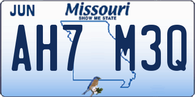 MO license plate AH7M3Q