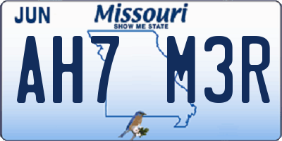 MO license plate AH7M3R