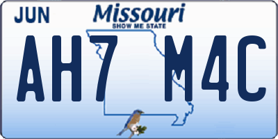 MO license plate AH7M4C