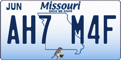 MO license plate AH7M4F