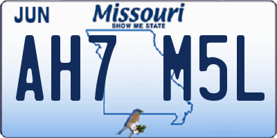 MO license plate AH7M5L
