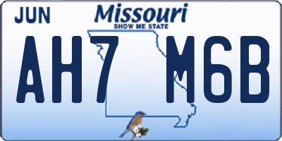 MO license plate AH7M6B
