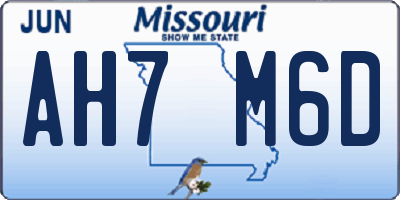 MO license plate AH7M6D