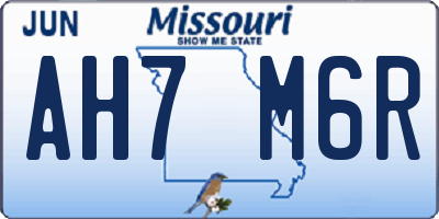 MO license plate AH7M6R