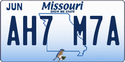 MO license plate AH7M7A