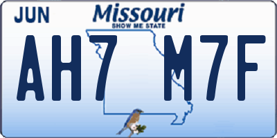 MO license plate AH7M7F