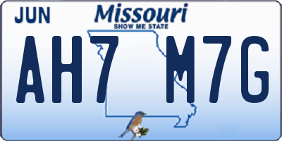 MO license plate AH7M7G