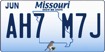 MO license plate AH7M7J
