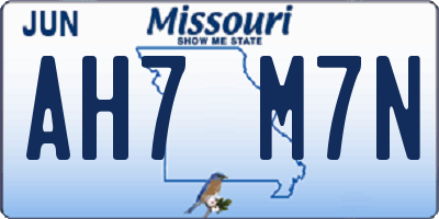 MO license plate AH7M7N