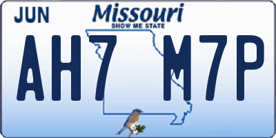 MO license plate AH7M7P