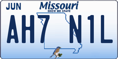 MO license plate AH7N1L