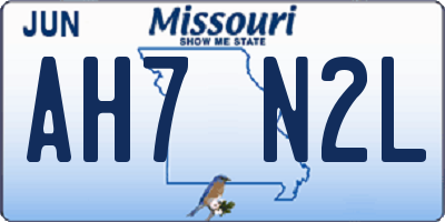 MO license plate AH7N2L