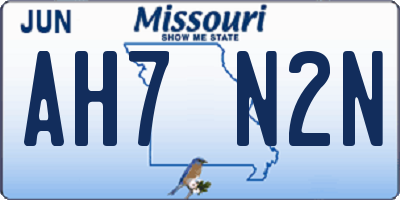 MO license plate AH7N2N