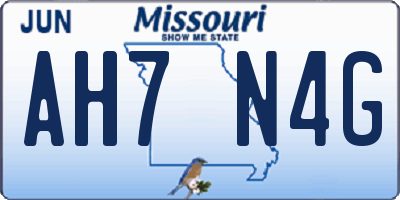 MO license plate AH7N4G