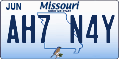 MO license plate AH7N4Y