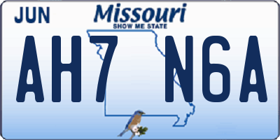 MO license plate AH7N6A