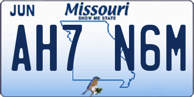 MO license plate AH7N6M