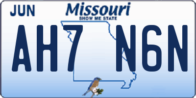 MO license plate AH7N6N