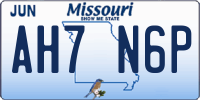 MO license plate AH7N6P