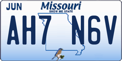 MO license plate AH7N6V