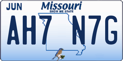 MO license plate AH7N7G