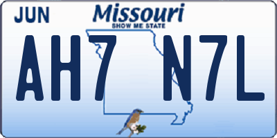 MO license plate AH7N7L