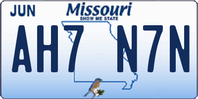 MO license plate AH7N7N