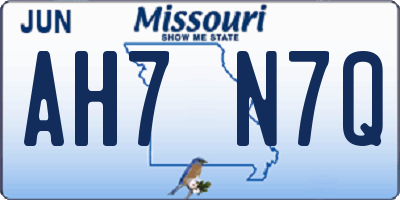 MO license plate AH7N7Q